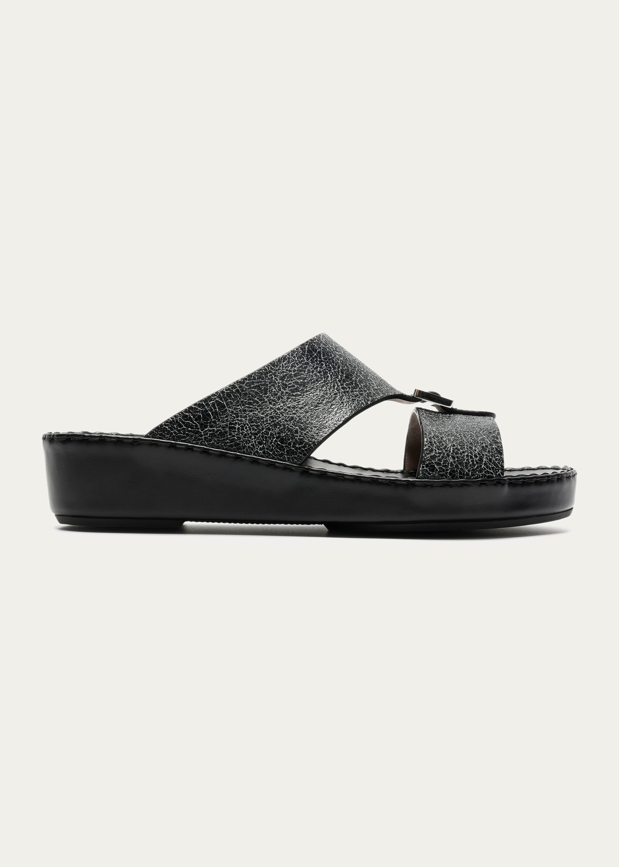 UNIQUE ICE CARKLE SANDALS-ICE CRACKLE SERIES-MIDNIGHT BLACK