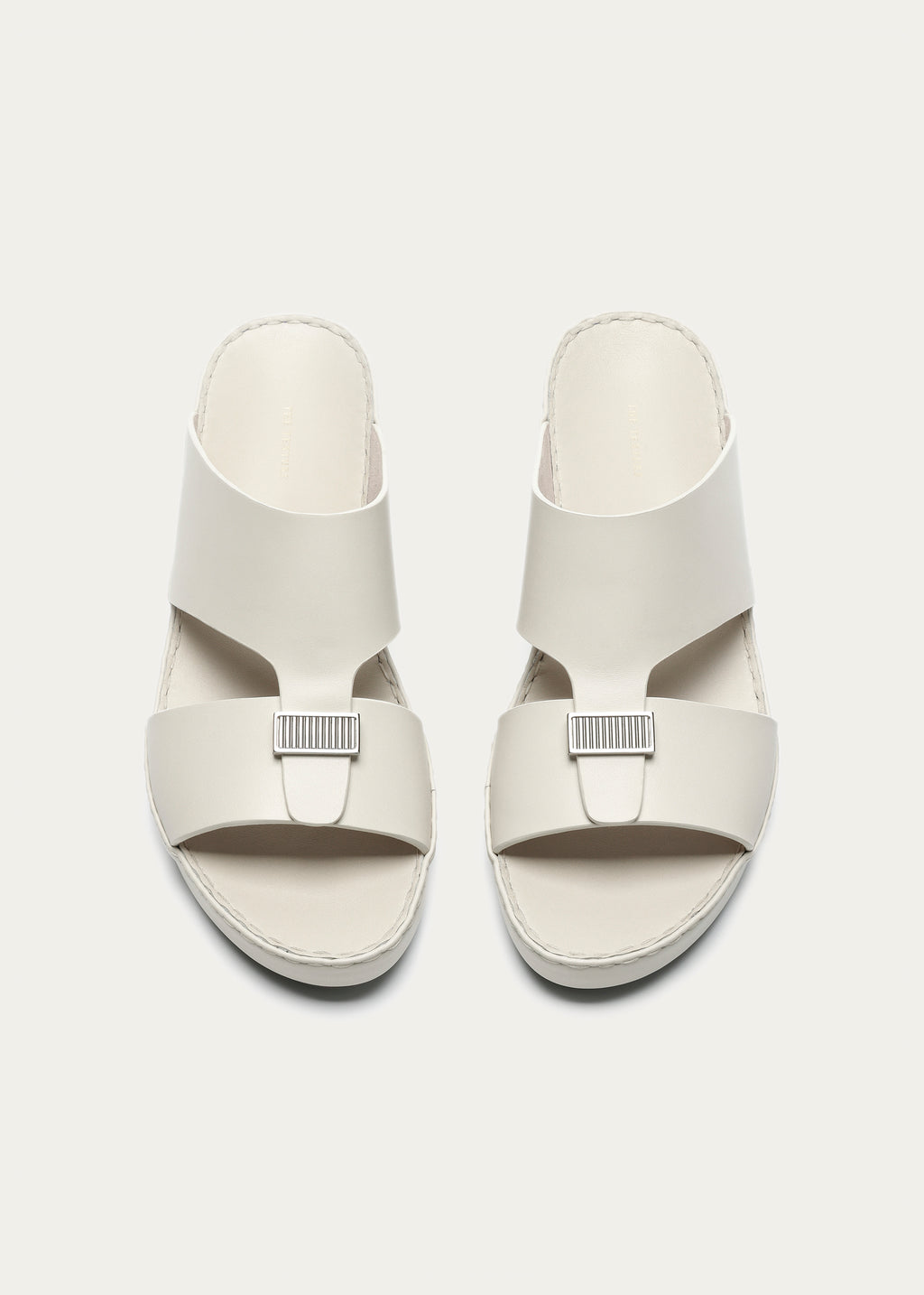 LUXURY BUCKLE CALF LEATHER SANDALS-PARTHENON SERIES-CREAM WHITE