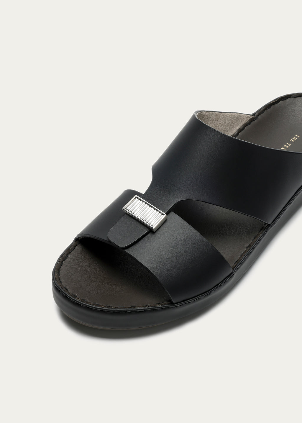 LUXURY BUCKLE CALF LEATHER SANDALS-PARTHENON SERIES-MATTE BLACK