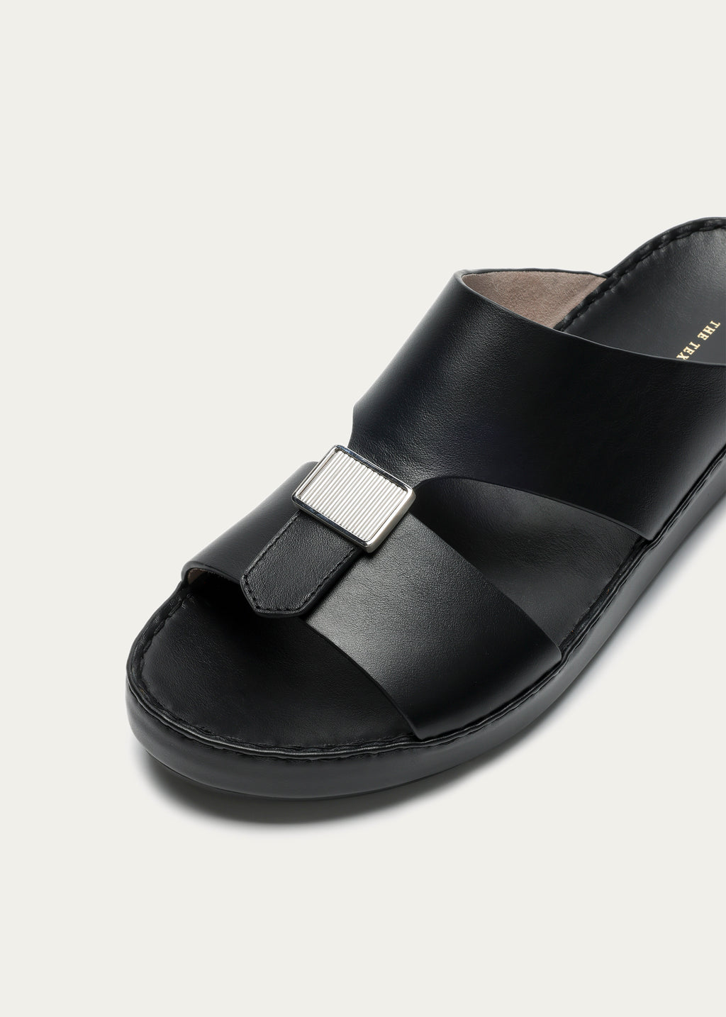 MATTE CALF LEATHER SANDALS-PHANTOM SERIES-DEEP BLACK