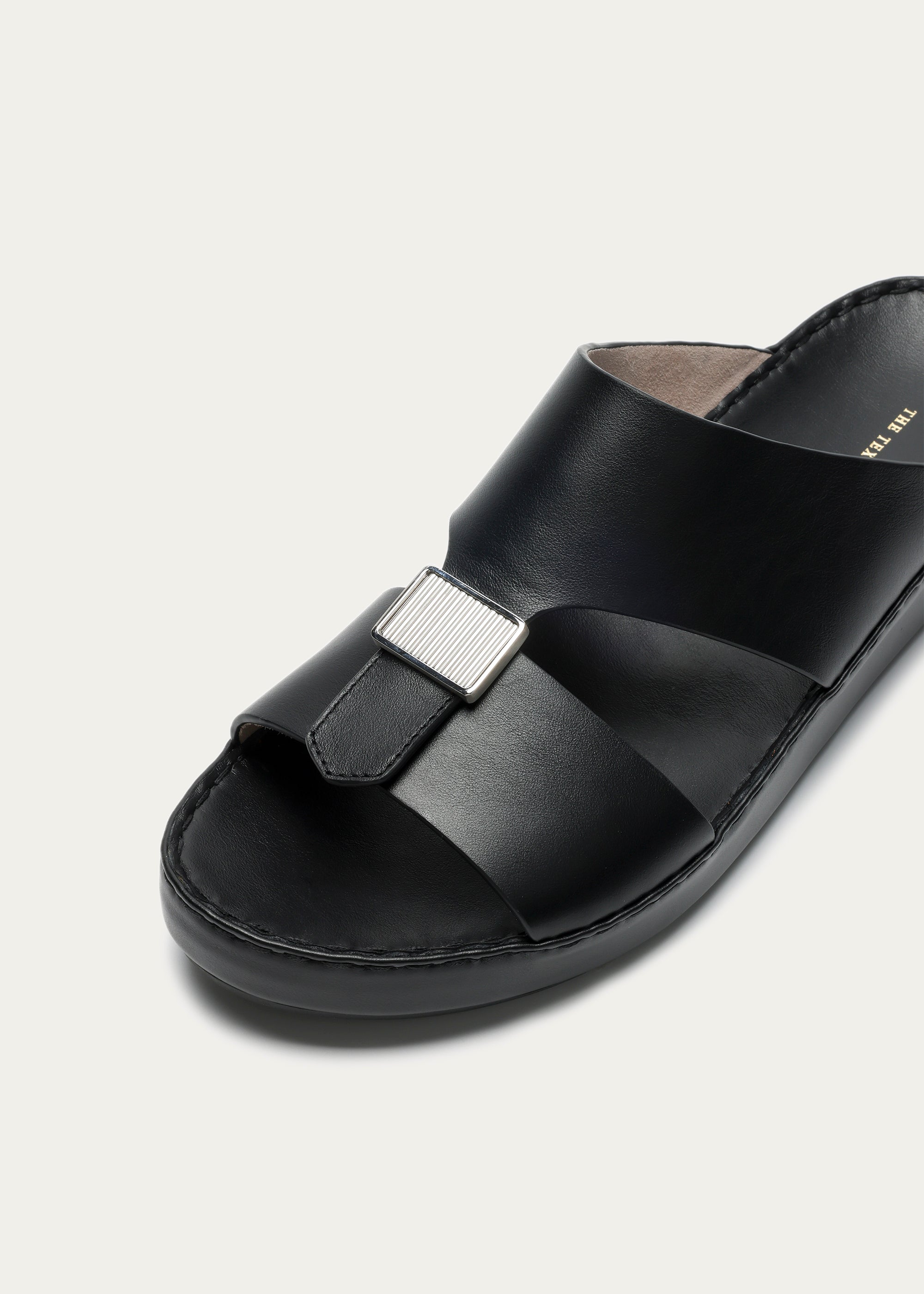 MATTE CALF LEATHER SANDALS-PHANTOM SERIES-DEEP BLACK