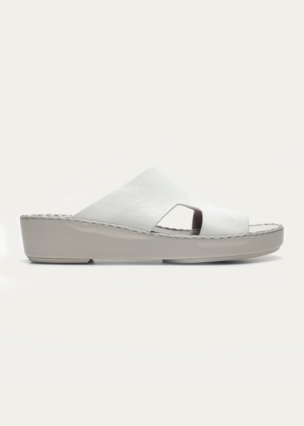 CALF LEATHER SANDALS-TIMES SERIES-DAY LIGHT WHITE