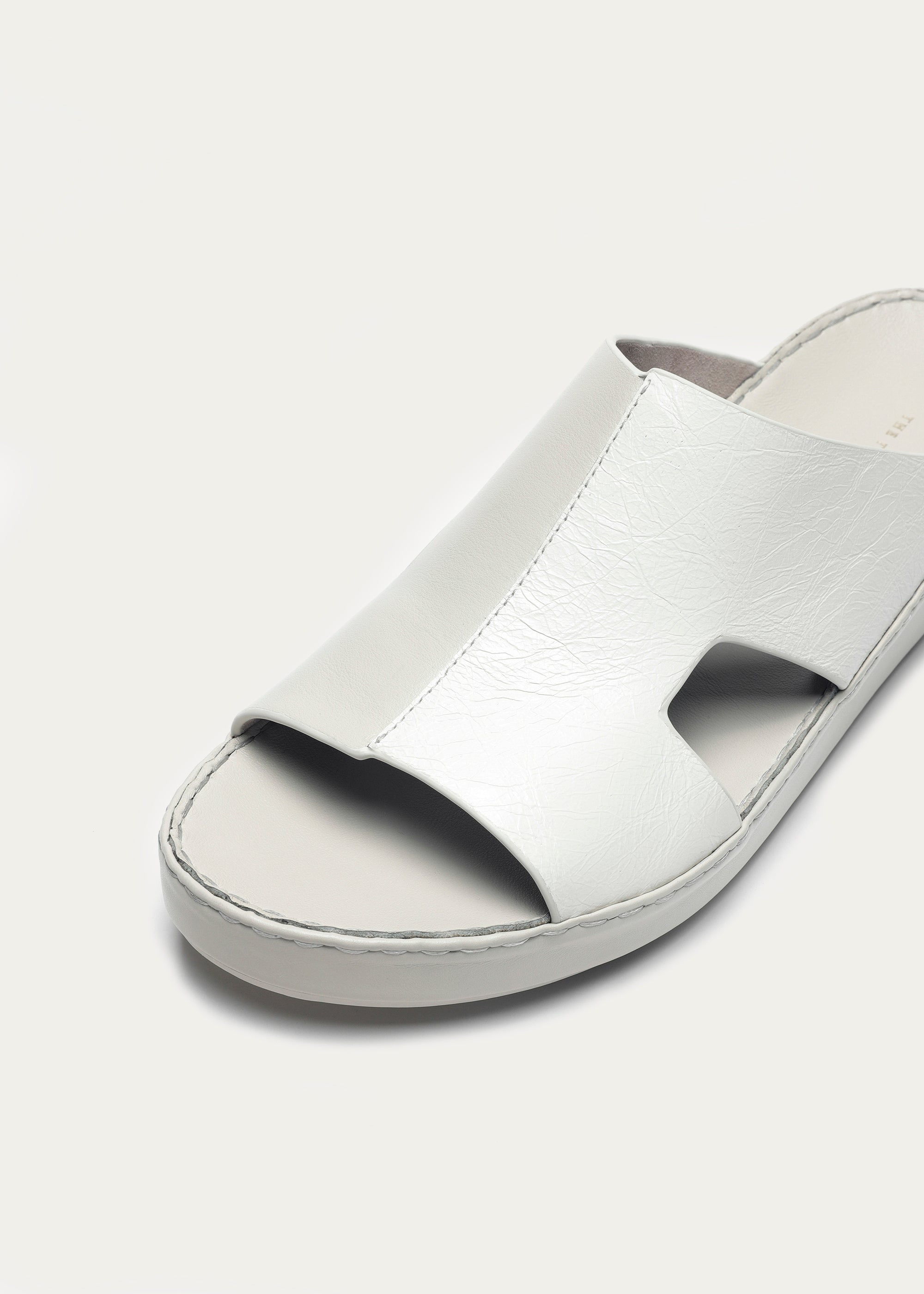 CALF LEATHER SANDALS-TIMES SERIES-DAY LIGHT WHITE