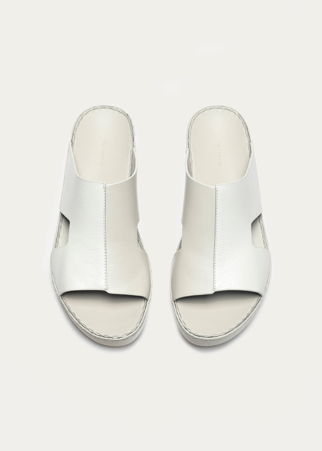 CALF LEATHER SANDALS-TIMES SERIES-DAY LIGHT WHITE