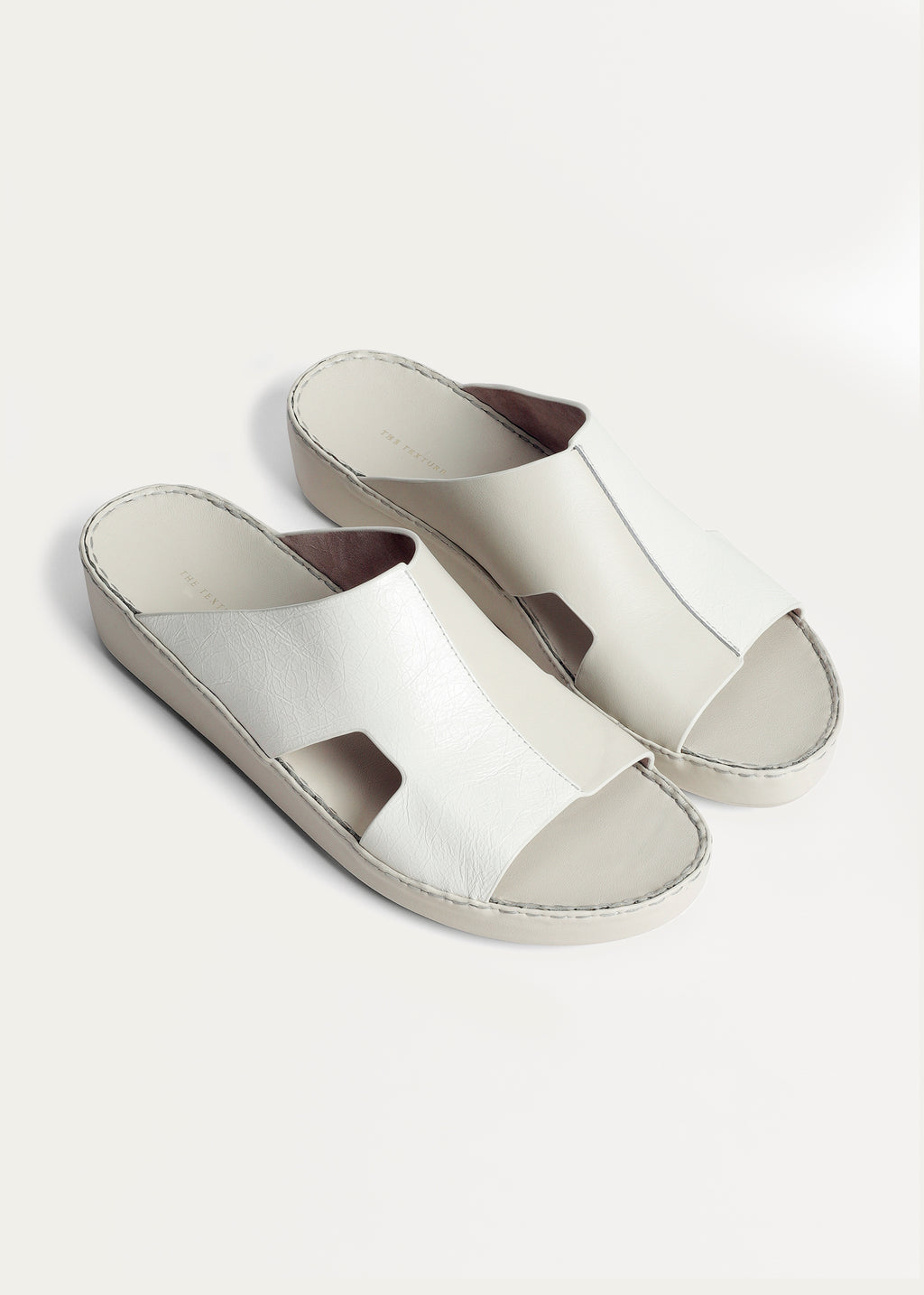 CALF LEATHER SANDALS-TIMES SERIES-DAY LIGHT WHITE