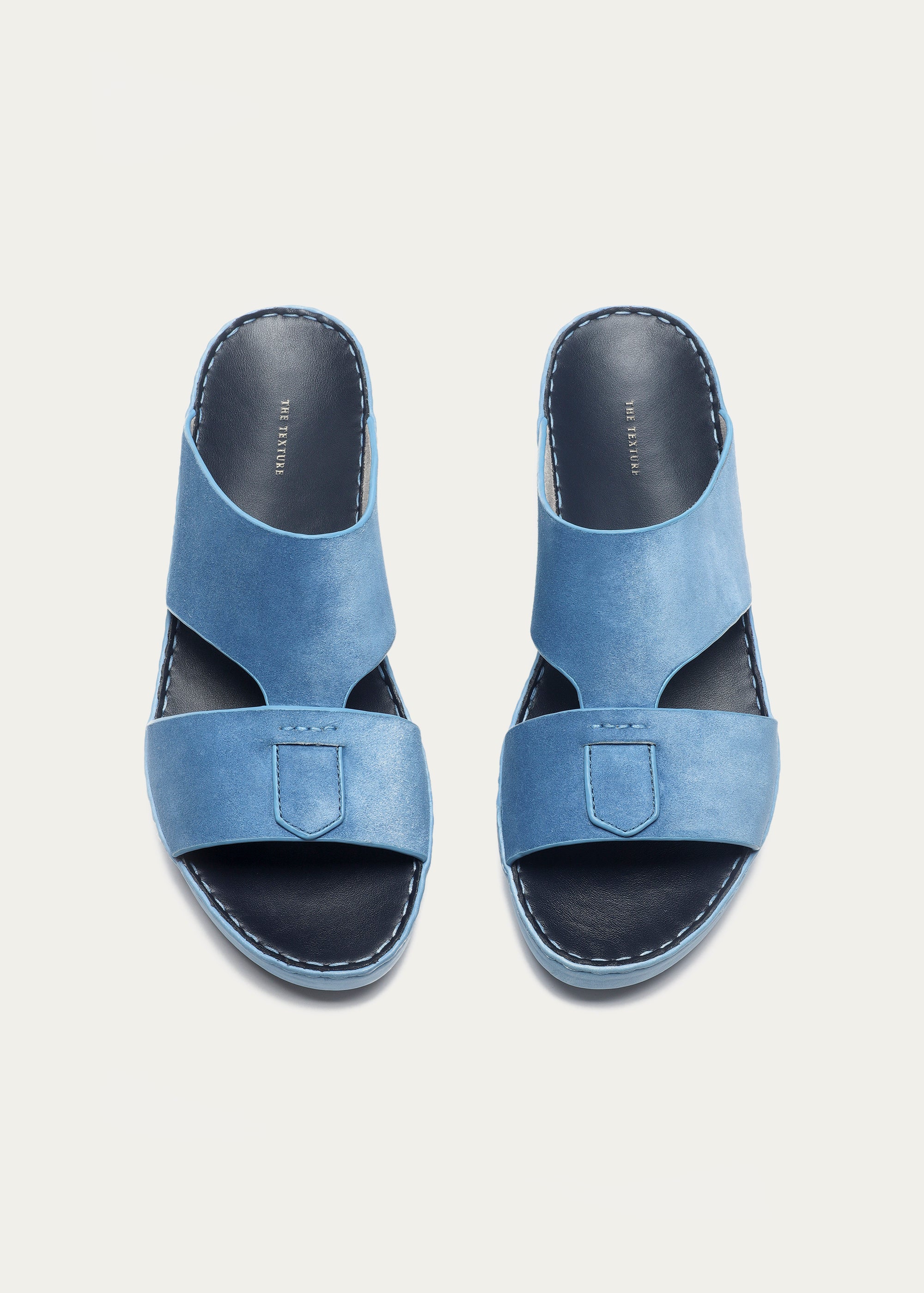 SUEDE BABY CALF LEATHER SANDALS-SUEDE SERIES-DENIM BLUE