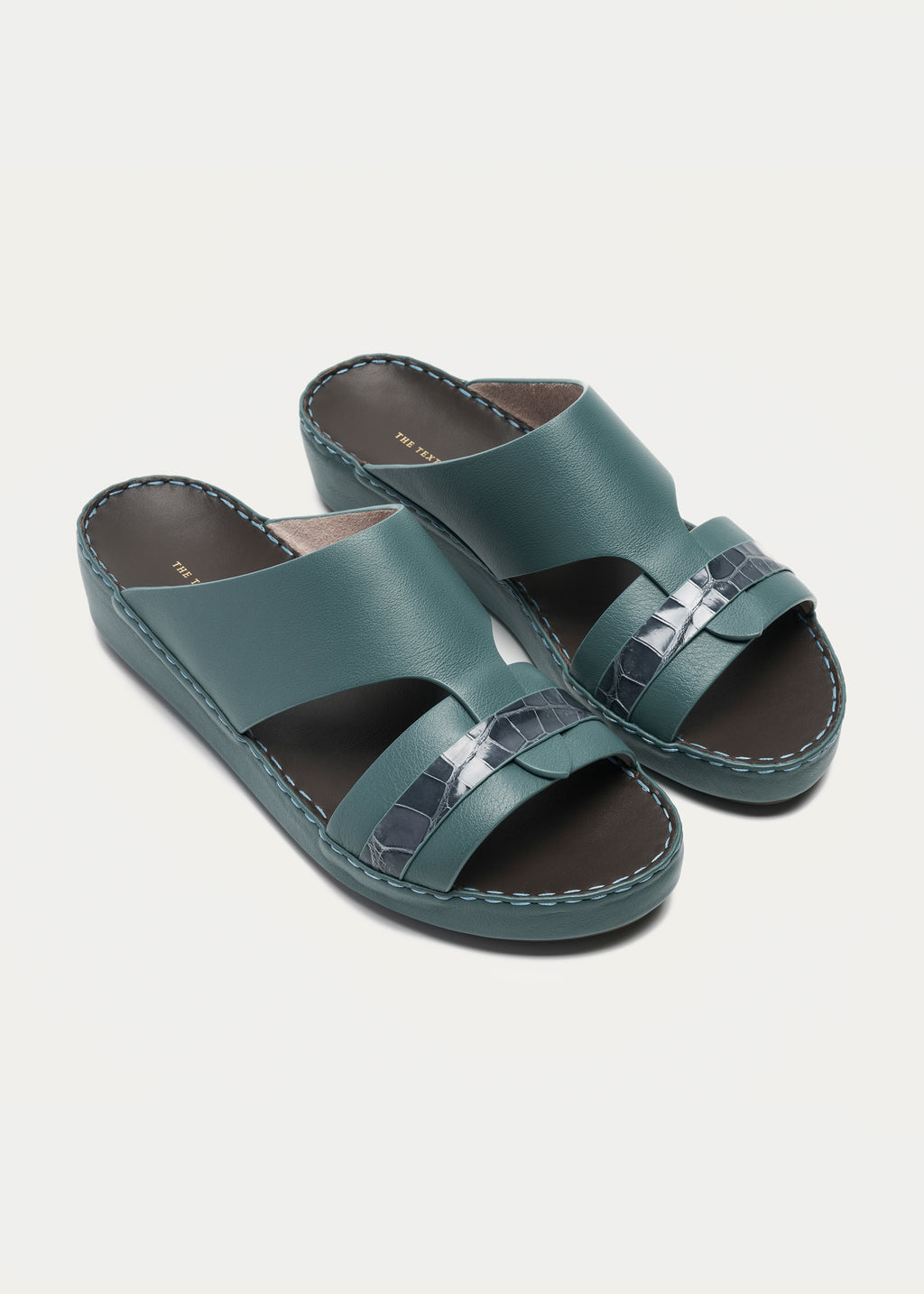 CROCODILE LEATHER SANDALS-PRECIOUS SERIES-STORM BLUE