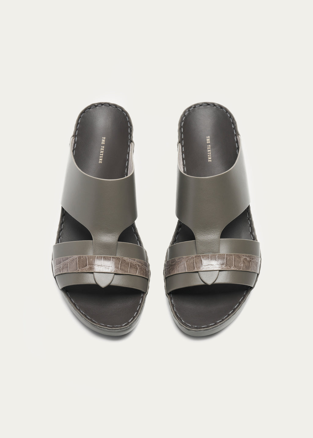 CROCODILE LEATHER SANDALS-PRECIOUS SERIES-TITANIUM GRAY